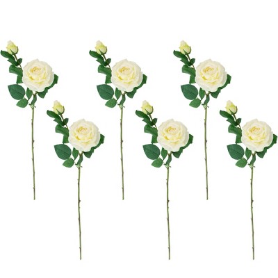 Northlight Real Touch Cream and Pink Artificial Rose Stems, Set of 6 - 26