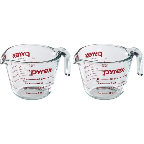 Pyrex Prepware 1-cup Glass Measuring Cup, Clear With Red