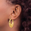 Black Bow Jewelry 6mm x 33mm Polished 14k Yellow Gold Tapered Puffed Oval Hoop Earrings - 3 of 4