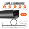 VEVOR Garage Door Seals Bottom Rubber, U Shape +O Ring Garage Door Weather Stripping, Weatherproof, 5/16 inch T-ends and 3 3/4 inch W 20 Ft, Black - 3 of 4