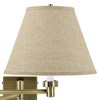 Barnes and Ivy Modern Swing Arm Wall Lamp Antique Brass Plug-In Light Fixture Fine Burlap Empire Shade for Bedroom Bedside Reading - 2 of 4