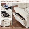 Modern Sectional Sofa L-Shape Sofa Upholstered Cloud Sofa with &Charging Ports&Cup Holder&Side Storage Pockets&Movable Storage Ottoman -ModernLuxe - 3 of 4