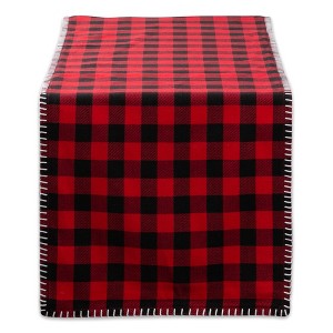 Design Imports  Buffalo Check Table Runner, Red & Black, 14X72" - 1 of 4