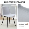 Vynxaria Light Gray Linen Cotton Dining Chairs Set of 4 - 4 of 4