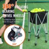 VEVOR Foldable Tennis Ball Hopper, Holds 150 Tennis Balls, Lightweight Aluminum Alloy Tennis Ball Basket Cart with Wheels, Black+Silver - 3 of 4