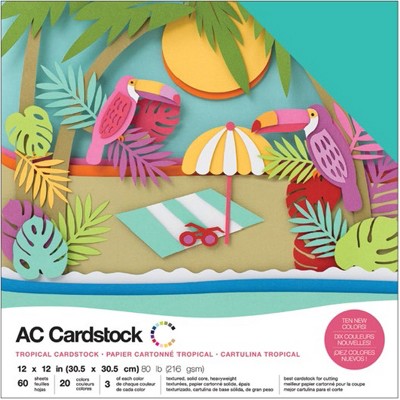 American Crafts Variety Cardstock Pack 12x12 60-pkg-pastels