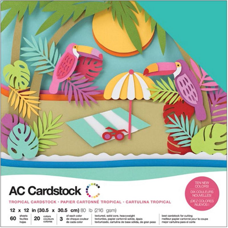 American Crafts Variety Cardstock Pack 12"X12" 60/Pkg-Tropical, 1 of 3