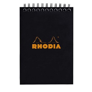 Rhodia Wirebound Notepad - Graph 80 sheets - 4 x 6 - Black cover - 1 of 3