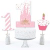 Big Dot of Happiness 1st Birthday Little Princess Crown - Pink and Gold Princess First Birthday Party Centerpiece Sticks - Table Toppers - Set of 15 - 3 of 4