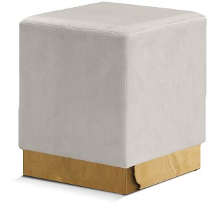 Meridian Furniture,Jax Velvet Ottoman/Stool - 1 of 4