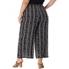 Agnes Orinda Women's Plus Size Split Elastic Waist Flowy Striped Casual Wide Leg Fashion Pants - image 4 of 4