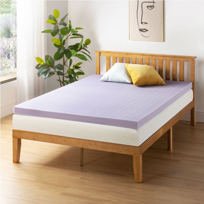 Mellow Ventilated Memory Foam Lavender Infusion 3" Mattress Topper, 3 of 10