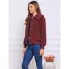 Jess by Meiko Women's Oversized Collar Plush Bomber Jacket - 2 of 4