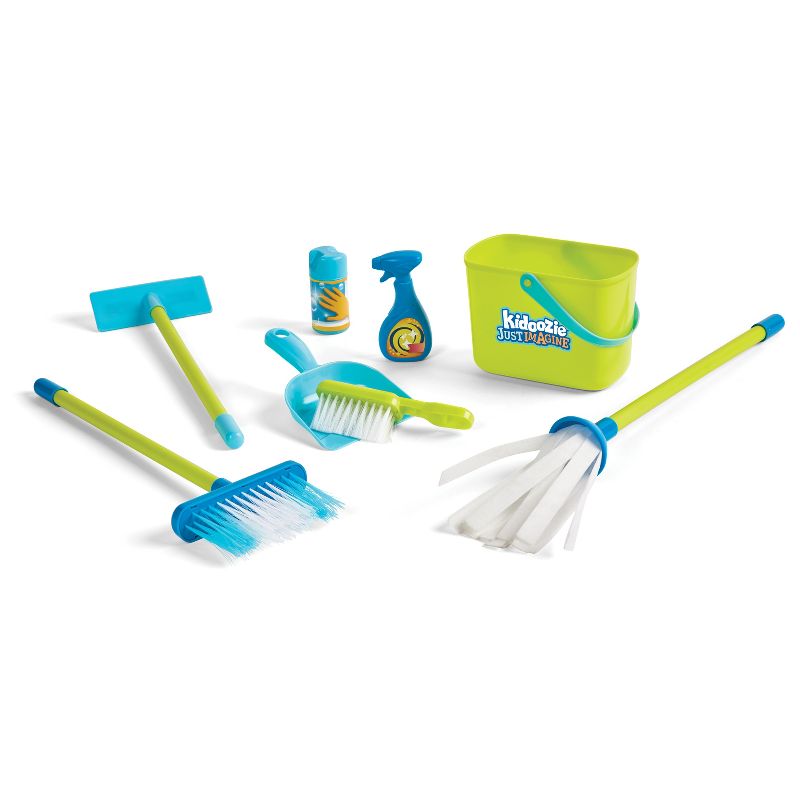 Kidoozie Just Imagine Cleaning Essentials Playset, Pretend Play Broom, Mop, Duster, Dust Pan, Bucket, Ages 2+, 3 of 8