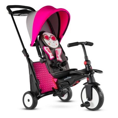 smarTrike Butterfly Zoo Animal 7 in 1 Folding  Stroller Tricycle with Secure Safety Harness for Baby, Toddler, and Infant Ages 9 Months to 3 Years