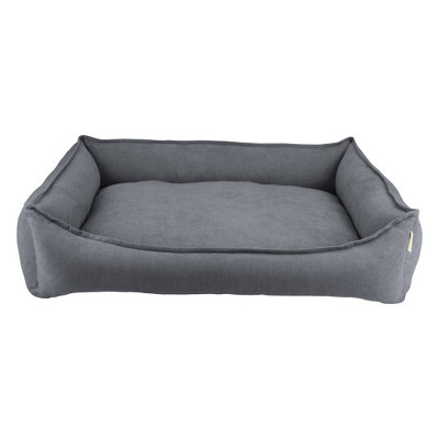 Gray Orthopedic Memory Foam Outdoor Dog Bolster Bed