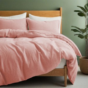 Peace Nest Linen Cotton Blend Duvet Cover Set, Durable, Breathable & Moisture-Wicking, 3 Piece Bedding Set with Pillow Shams - 1 of 4
