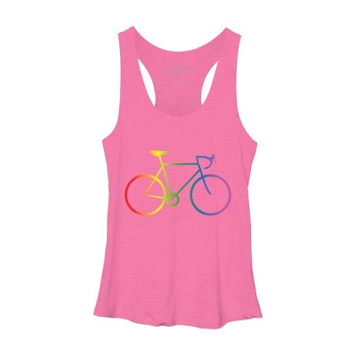 Adult Design By Humans Rainbow Bike Cyclist Pride By Bonganva Racerback Tank Top