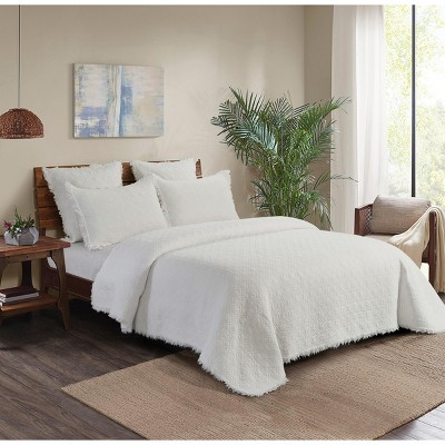 C&F Home 26" x 26" Trellis White Cotton Euro Sham Set - Machine Washable