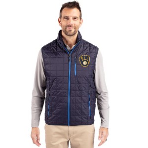 Milwaukee Brewers Cutter & Buck Rainier PrimaLoft® Mens Eco Insulated Full Zip Puffer Vest - 1 of 1