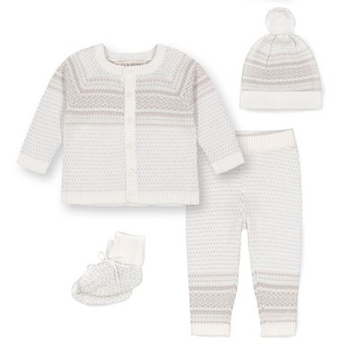 Image of Hope & Henry Baby Fair Isle Sweater Set (White 5-Piece, 0-3 Months)