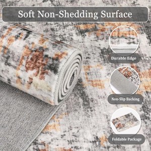 Runner Rug, Vintage Abstract Washable Hallway Runners for Kitchen Laundry Room, Ultra-Thin Soft Non-Slip Rug Runners for Entryway Bedroom - 1 of 3
