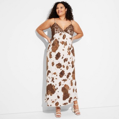 Women's Satin Lace Maxi Slip Dress - Wild Fable™