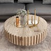 Lirago Modern Minimalist Round Dining Table in Natural Wood Durable Design 13.8"H x 31.5"D x 31.5"W - 2 of 4