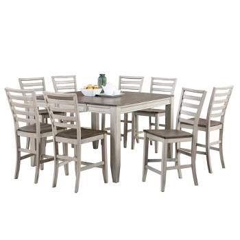 9pc Abacus Counter Dining Set Alabaster/Honey - Steve Silver Co.