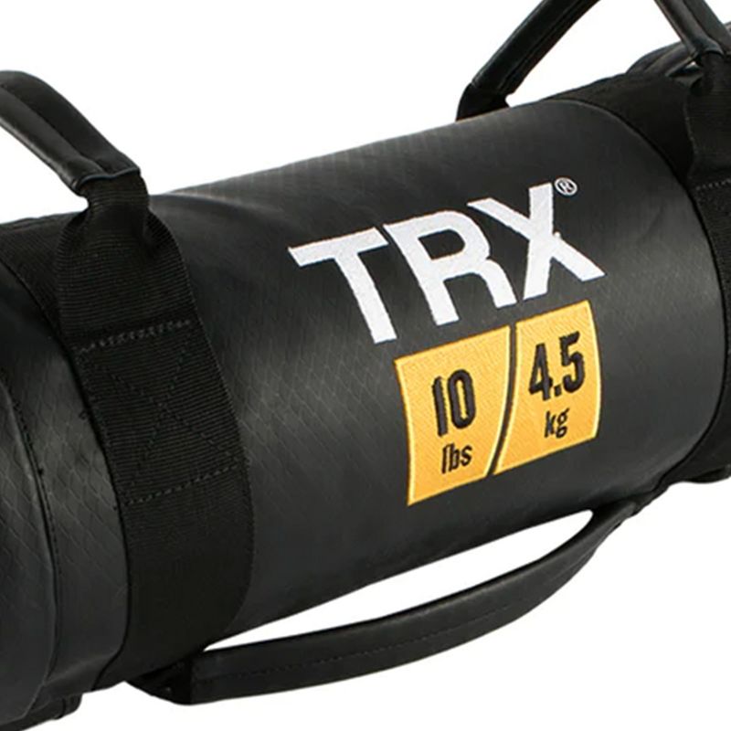 TRX Power Bag 10 Pound Indoor Outdoor Multipurpose Moisture-Resistant Vinyl Prefilled Weighted Exercise Training Gym Sandbag with 5 Handles, Black, 2 of 7