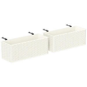 Resenkos Patio Planting Bed, Raised Garden Bed,2 Pack 20 Inch Railing Flower Pots, Self-Watering Hanging Planter Box, - 1 of 4
