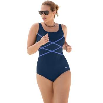 Swim 365 Women's Plus Size Crisscross Front Maillot