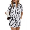 Clearlove Women's 2 Piece Outfits Short Sleeve Button Down Shirts Top High Waist Shorts Set Tracksuit - 2 of 4