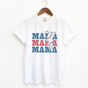 Simply Sage Market Women's Baseball Mama Lightning Bolt Short Sleeve Garment Dyed Tee - 1 of 2