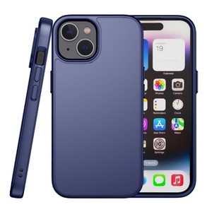 Reiko 2-in-1 Skin Touch PC TPU Blue Protected Mobile Phone Case for iPhone 15 - 1 of 4
