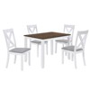 TiramisuBest Farmhouse Counter Height 5 Piece Dining Set Rectangular Table 4 Chairs Small Space Tuck Under Design Distressed Wood 47" - 4 of 4