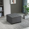 NicBex Fabric Tufted Storage Ottoman with Flip Top Seat Lid Wood Frame for Living Room, Entryway, Gray - 2 of 4