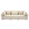 105"Corduroy Sofa 3 Seater Sofa With Removable Back Cushions And 5 Pillows,Large Sofa Couch For Living Room-Cuddlewood - 3 of 4