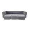 PAGED Convertible Sectional Sofa with 3 Footrests,High Rebound Foam Couch,Modern 3-Seater Chenille Floor Couch for Living Room - 4 of 4