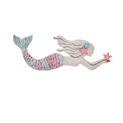 Beachcombers Mermaid Wall Art With Starfish 7.5 x 20 x 1.25 Inches. Décor Decoration