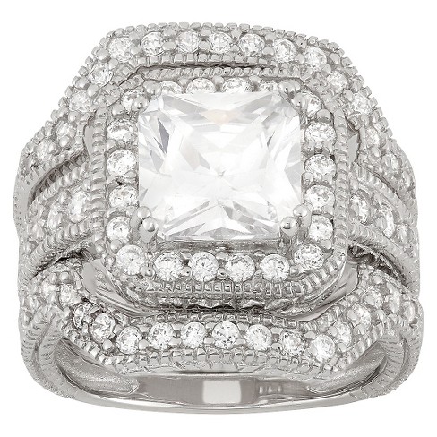 Cubic Zirconia Engagement Ring - Silver : Target