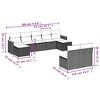 vidaXL 9 Piece Patio Sofa Set with Cushions Black Poly Rattan - Black and Cream Without Table - 3 of 4