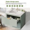 24 Inch Bathroom Vanity, Bathroom Cabinet With Top Sink, 2 Spacious Drawers, Gold Handles, Wall-mounted Sink Bathroom Vanity Cabinet - 2 of 4