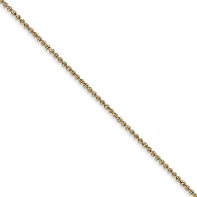 Black Bow Jewelry 1mm, 14k Yellow Gold Solid Cable Chain Necklace