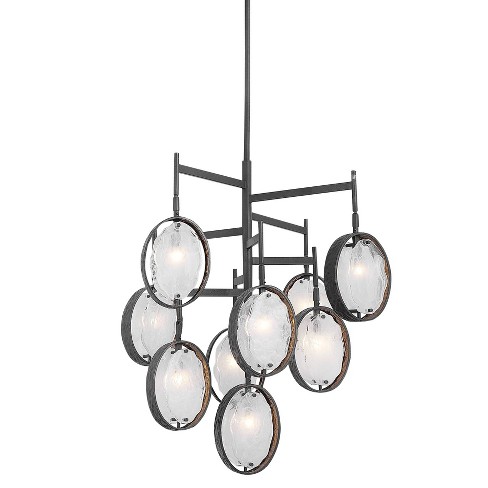 Uttermost Maxin 30" 9-Light Industrial Bronze and Glass Chandelier - image 1 of 1