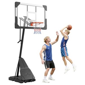 44" Portable Basketball Hoop, 8–10 ft Adjustable Stand for Indoor & Outdoor Play - 1 of 4