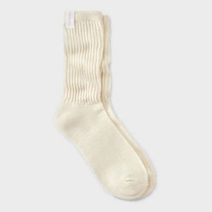 Women's Ultra Soft Ribbed Cushioned Slouch Crew Socks with Woven label - Auden™ 4-10 - 1 of 4