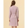 INSPIRE CHIC Women's Tie Neck Ruffle A-line Satin Dress - 3 of 4