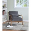 Vynxaria Lounge Chair ¨C Scandinavian Wooden Armchair with Cream Corduroy Upholstery - 2 of 4