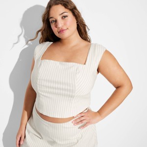 Women's Cap Sleeve Deep Scoop Neck Top - Wild Fable™ - 1 of 3